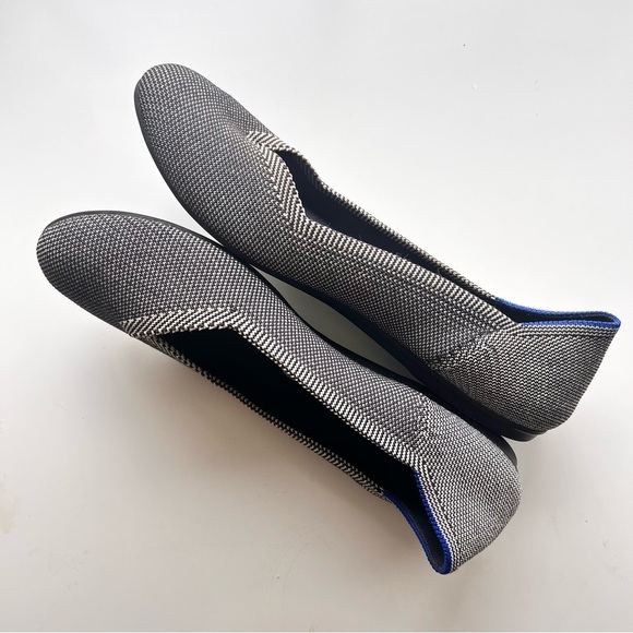 Rothy's Cloud Gray Bird's Eye Round Toe Flats - Picture 4 of 12